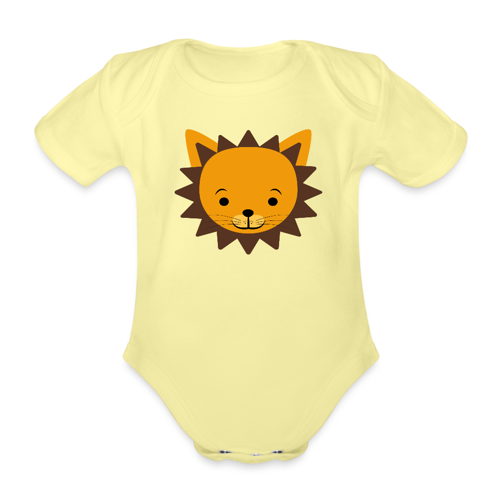Baby-Kortärmad body - washed yellow