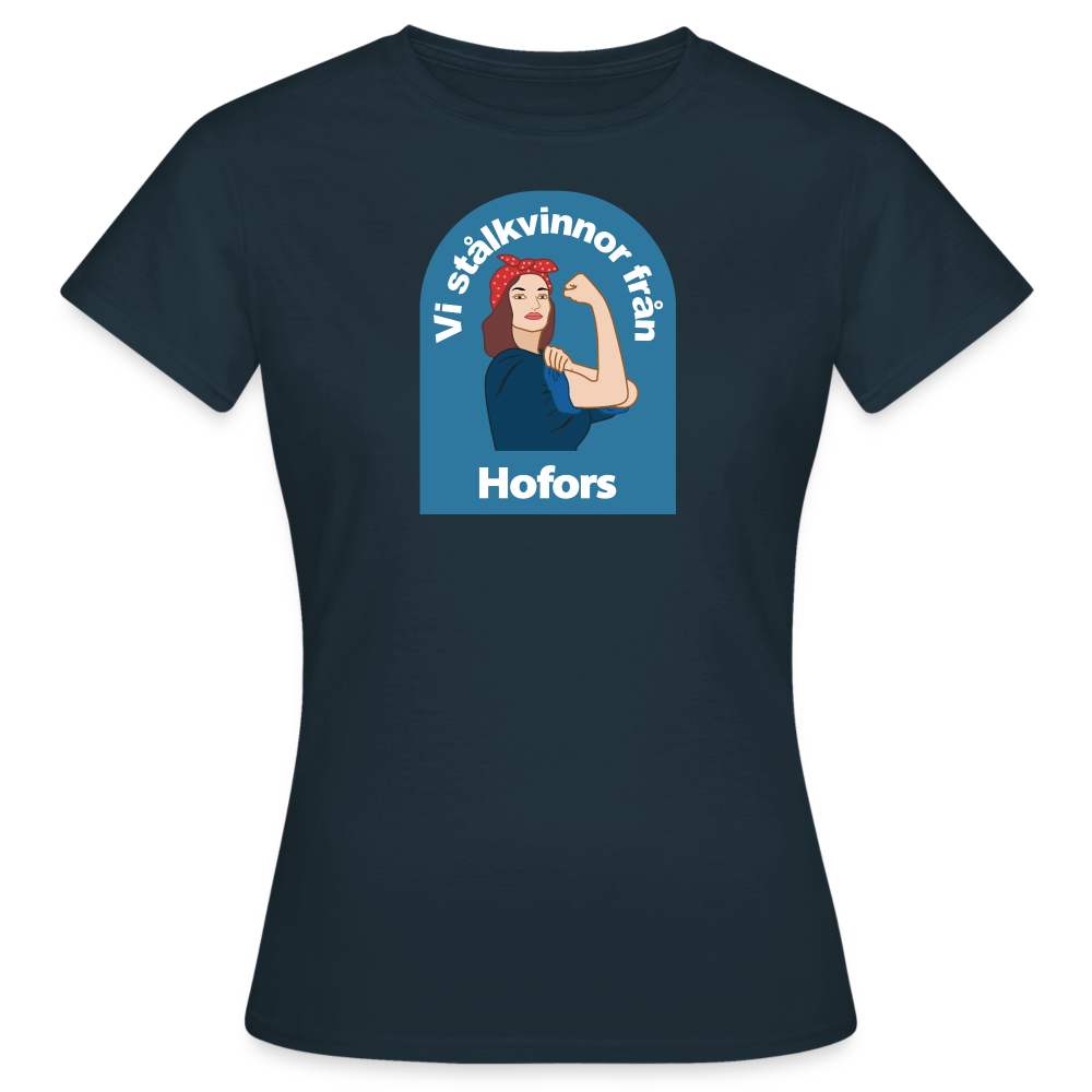 Dam T-shirt Vi stålkvinnor från Hofors - navy