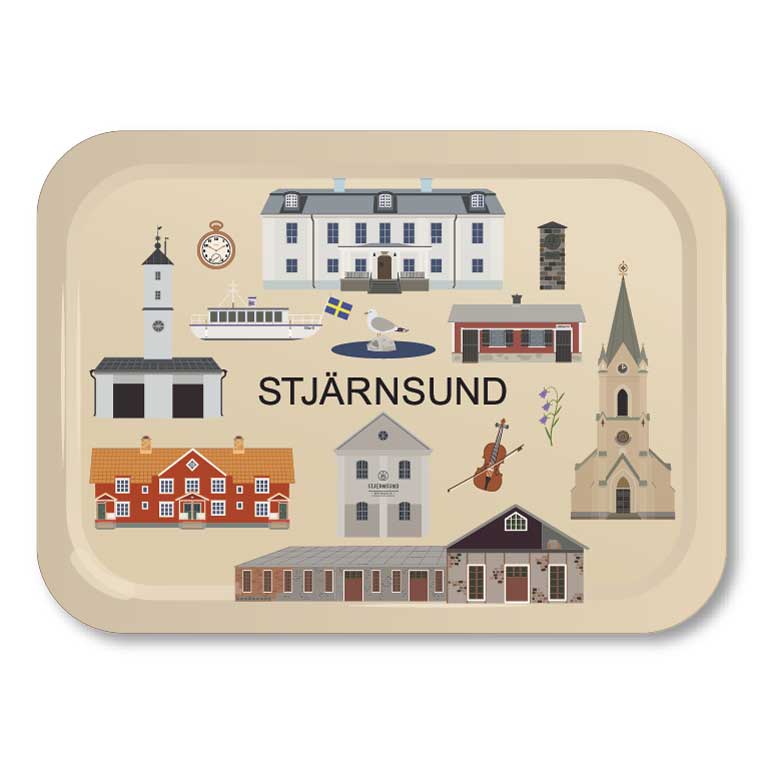 Sjärnsund Elise Grycken Frukostbricka bricka Husbyringen Kryddboden Arbetarbostad Solhem Stjärnsunds-bryggeri fiol Christopher Polhem blåklocka piadeveen deveendesign